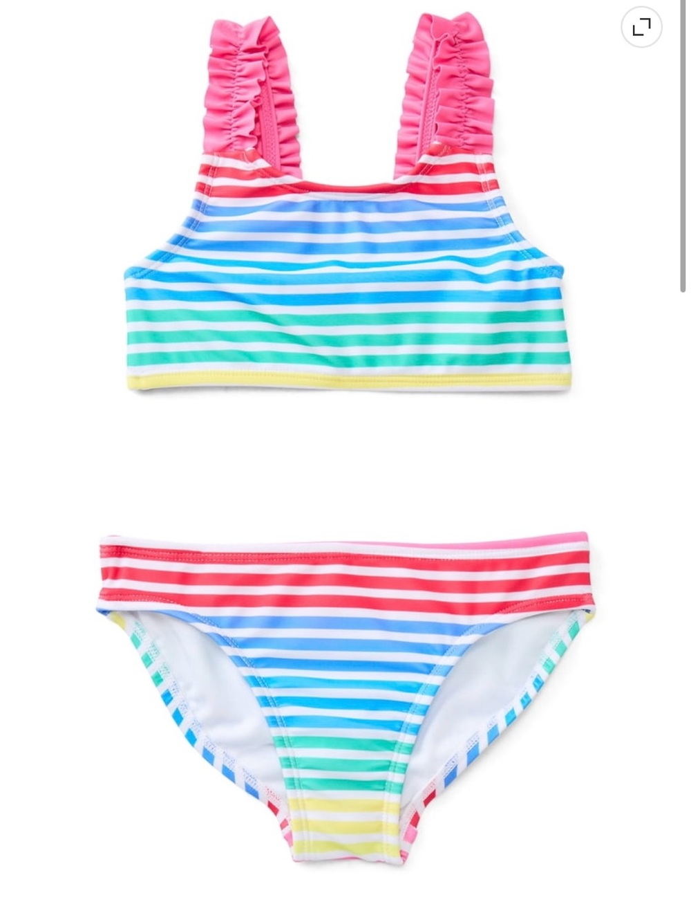 Wonder Nation Girls 2-Piece Bikini Swim Set UPF 50+ Size XS 4-5